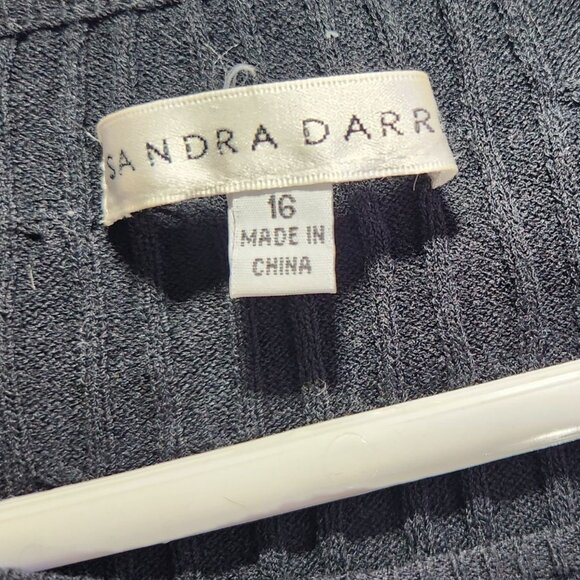 Black Sweater Dress Sandra Darren Size 16 career office minimalist Short-Sleeve - Picture 4 of 10